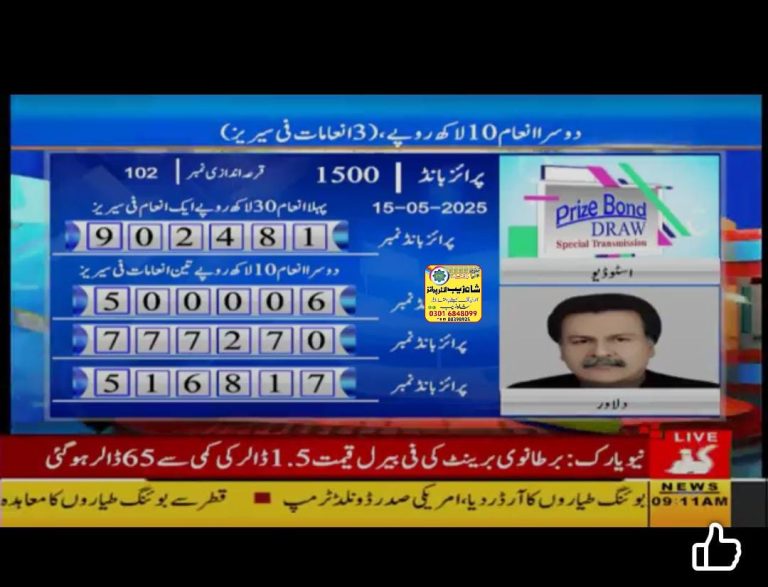 prize Bond Result 1500 Bond 15-05-2025